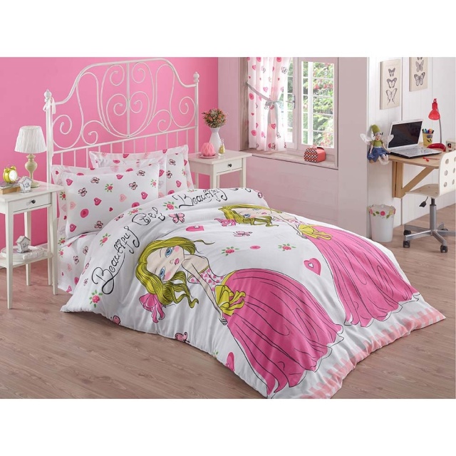 Lenjerie pat multicolora din bumbac Beautiful Girl The Home Collection