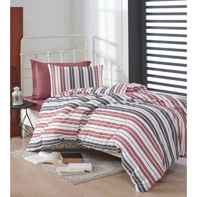 Lenjerie pat multicolora din bumbac Monaco Single The Home Collection