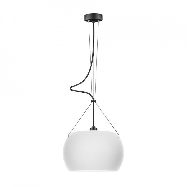 Lustra alba/neagra din sticla si otel Momo Matte Duo Sotto Luce