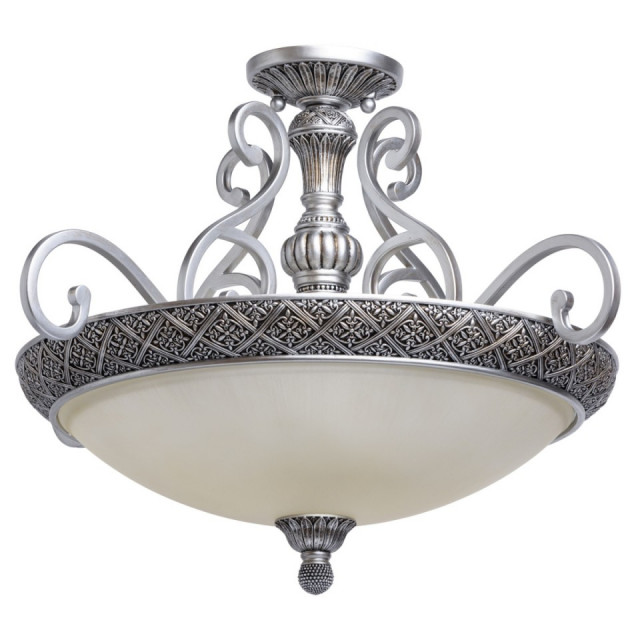 Lustra argintie din metal cu 4 becuri Country Chiaro MW Glasberg