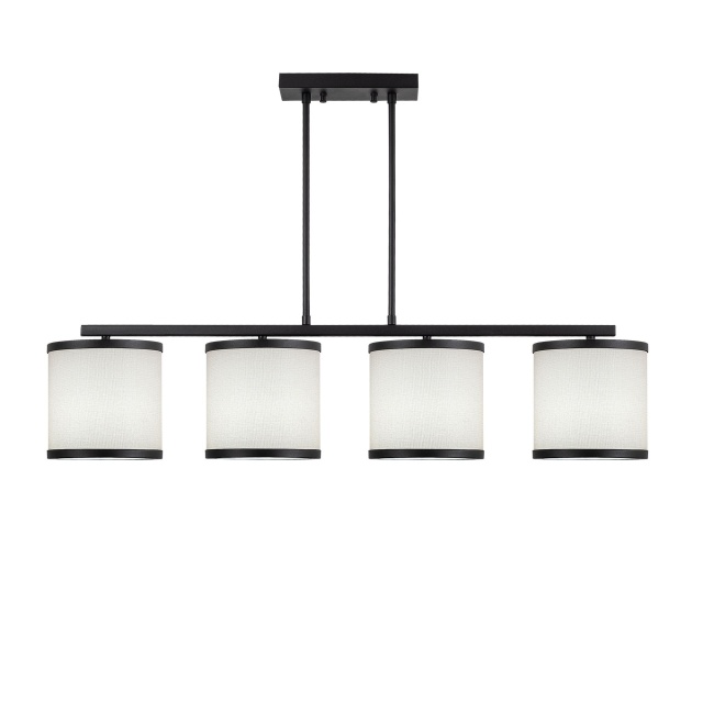 Lustra neagra/alba din metal cu 4 becuri Way Line The Home Collection