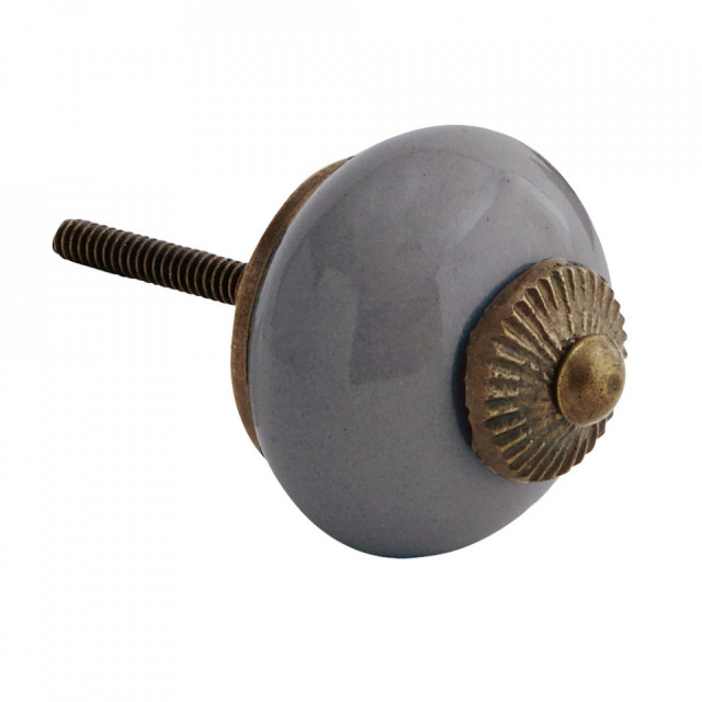 Maner ceramica maro/gri din ceramica 4 cm Hona Madam Stoltz