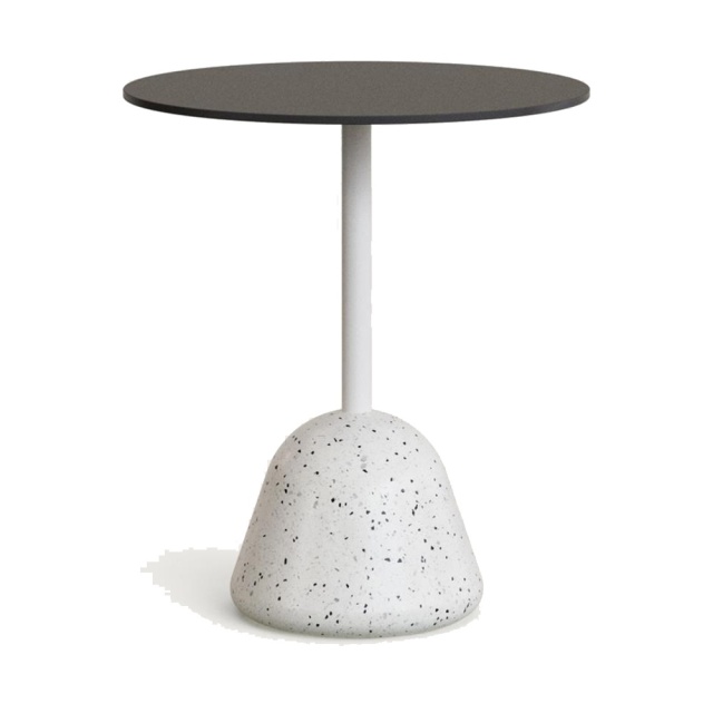 Masa bar exterior neagra/alba din ciment 68 cm Tiaret Low Kave Home