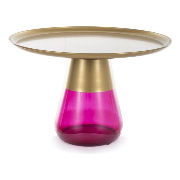 Masa de cafea aurie/mov din metal 70 cm Tiffany The Home Collection