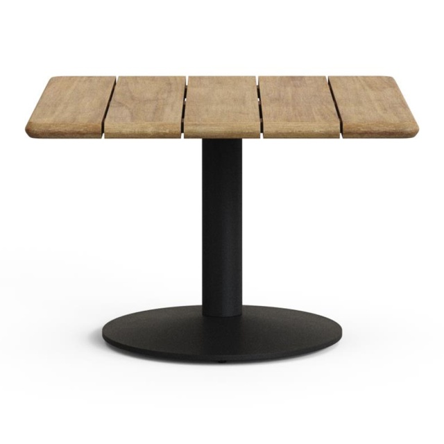 Masa de cafea exterior maro/neagra din lemn 70x70 cm Esilda Kave Home