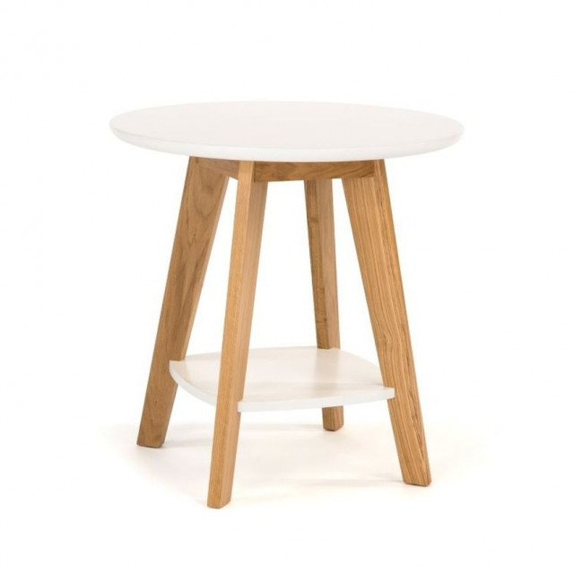 Masa de cafea maro/alba din lemn 55 cm Kensal Woodman