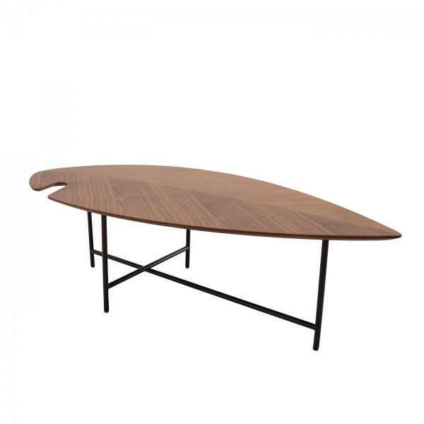 Masa de cafea maro din lemn si MDF 60x120 cm Leaf Zago