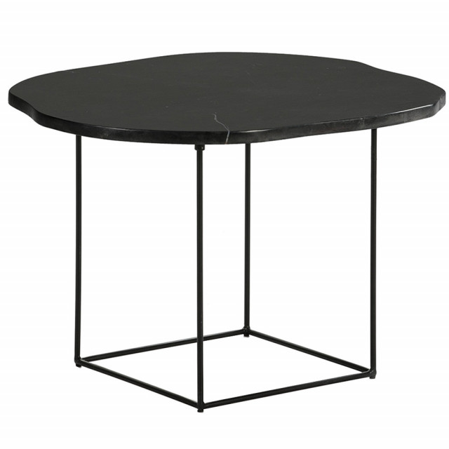 Masa de cafea neagra din marmura si metal 50x60 cm Side Thai Natura