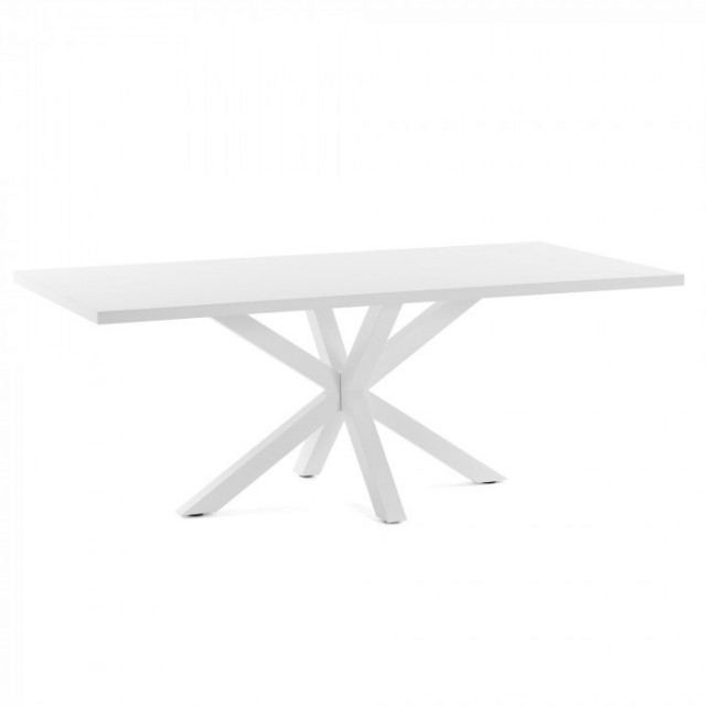 Masa dining alba din MDF 100x160 cm Argo Kave Home