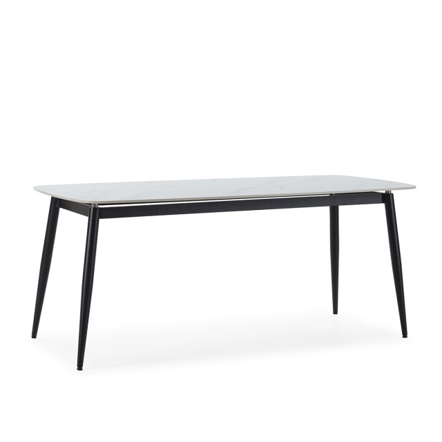 Masa dining alba/neagra din ceramica 90x180 cm Dylan Thai Natura