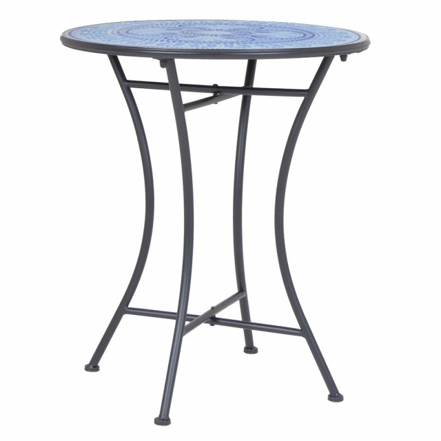 Masa dining exterior albastra/gri din metal 60 cm Bisanzio Bizzotto