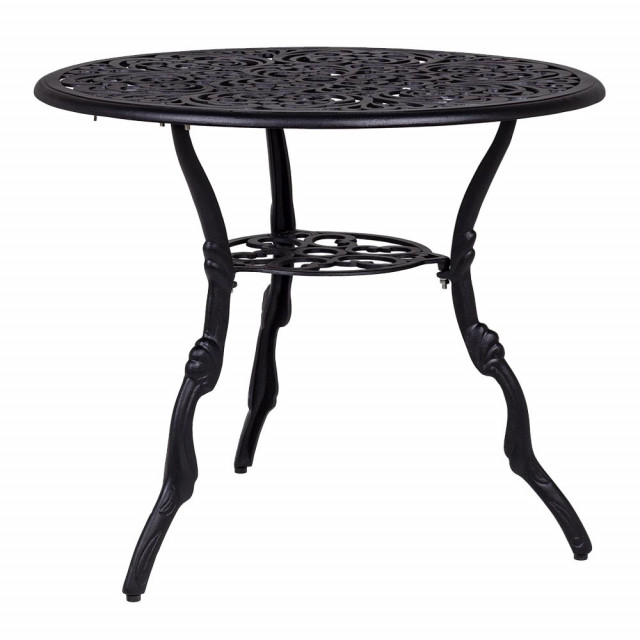 Masa dining exterior gri carbune din metal 80 cm Victoria Bizzotto