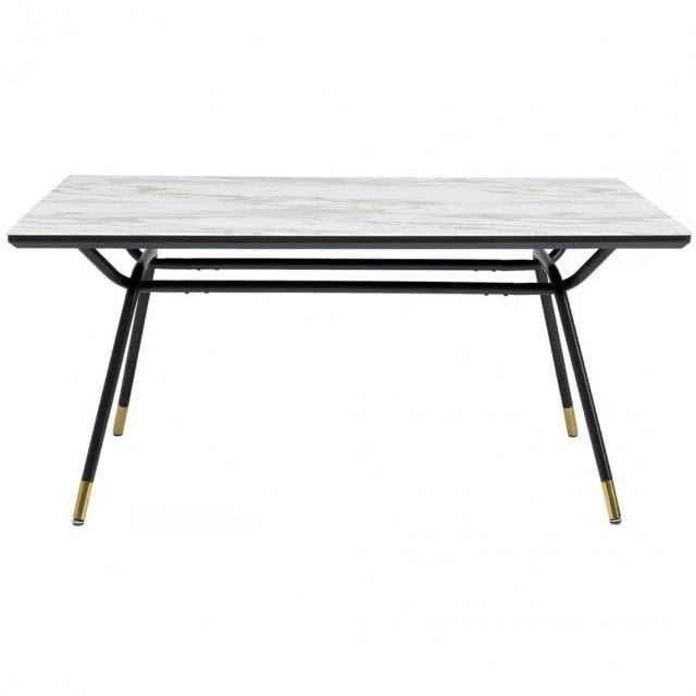 Masa dining gri/neagra din metal 90x160 cm South Kare