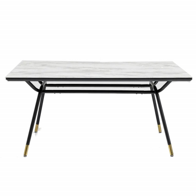 Masa dining gri/neagra din metal 90x180 cm South Kare