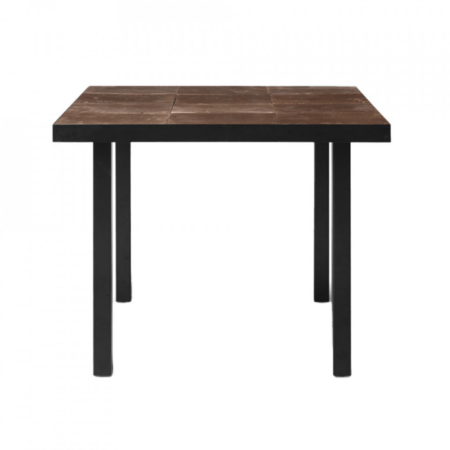 Masa dining maro mocha/neagra din metal 81x91 cm Flod Ferm Living