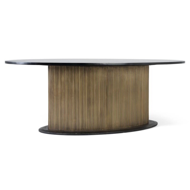 Masa dining maro/neagra din lemn 110x220 cm Obsidian Giner y Colomer