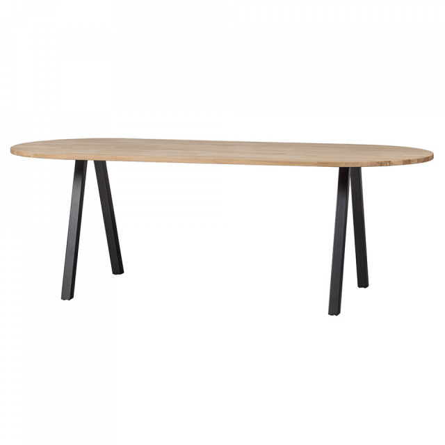 Masa dining maro/neagra din lemn 90x200 cm Tablo U-Leg Oak Woood