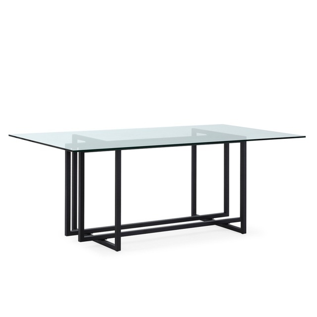 Masa dining neagra/ transparenta din sticla 100x190 cm Kelly Thai Natura