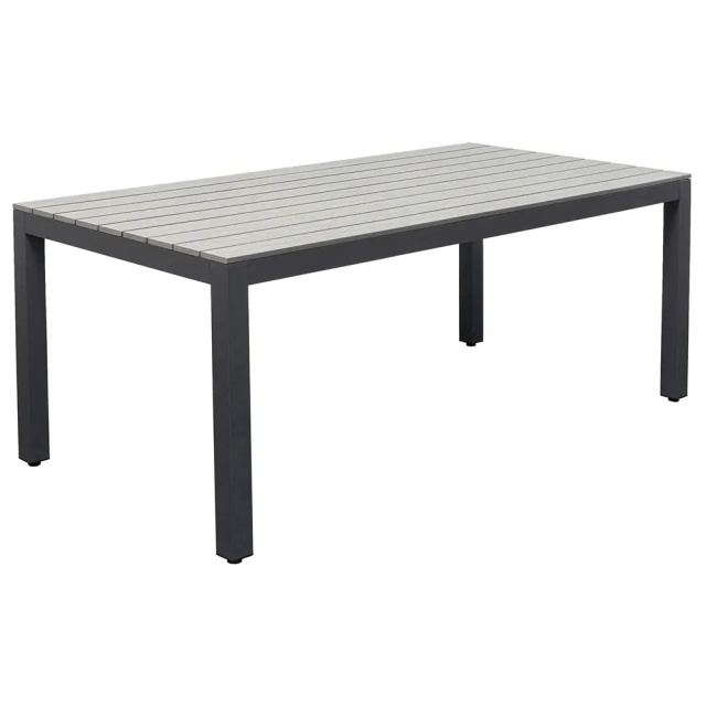 Masa dining pentru exterior gri/neagra din metal 90x180 cm Sorrento Kare