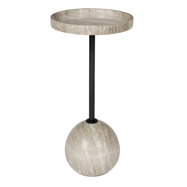 Masa laterala maro din marmura 25 cm Cocktail Zuiver