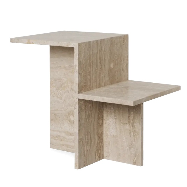 Masa laterala maro din piatra 35x60 cm Distinct Ferm Living