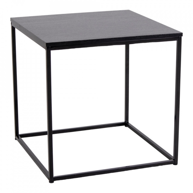 Masa laterala neagra din PAL si otel 45x45 cm Vita House Nordic