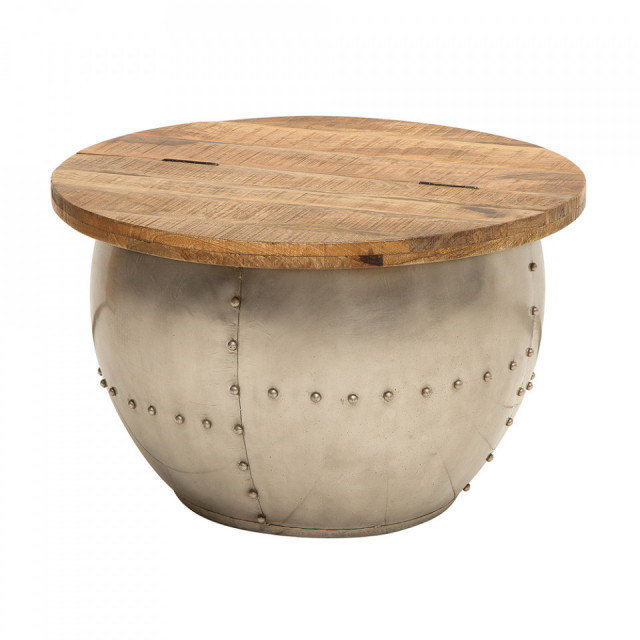Masuta de cafea maro din lemn de mango si metal 68 cm Drump The Home Collection