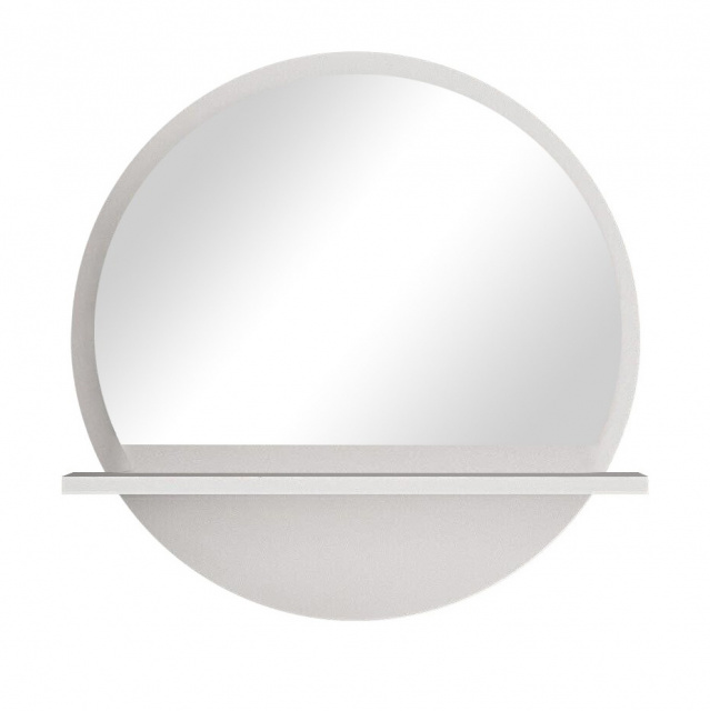 Oglinda cu raft rotunda alba din lemn 45 cm Kp-W The Home Collection