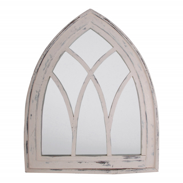 Oglinda decorativa crem din MDF si lemn 66x80 cm Goth Esschert Design