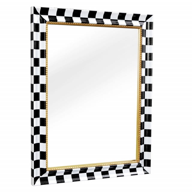 Oglinda dreptunghiulara alba/neagra din lemn 60x78 cm Chess The Home Collection