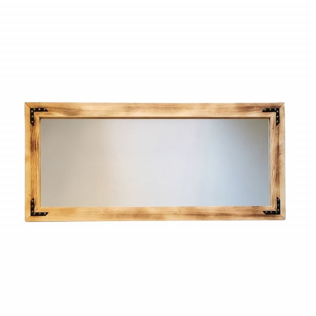 Oglinda dreptunghiulara maro deschis din lemn 50x110 cm Kiha The Home Collection