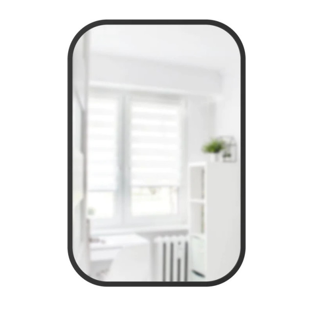 Oglinda dreptunghiulara neagra din fibre sintetice 61x91 cm Hub Umbra