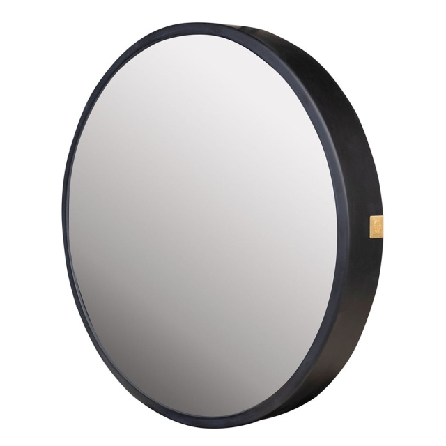 Oglinda neagra rotunda din metal 55 cm Dott Versmissen