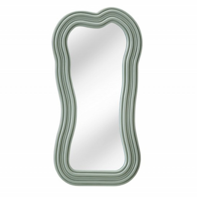 Oglinda ovala verde salvie din lemn 52x100 cm Alice The Home Collection