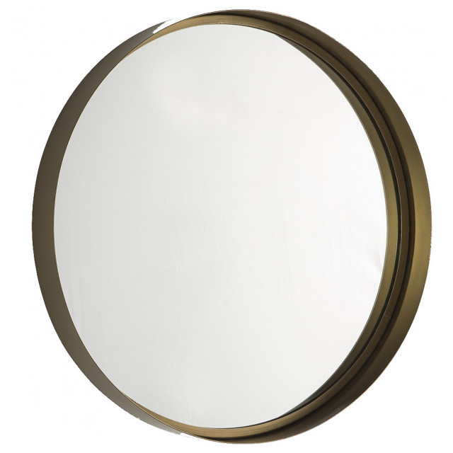 Oglinda rotunda aurie din metal 61 cm Viore Thai Natura