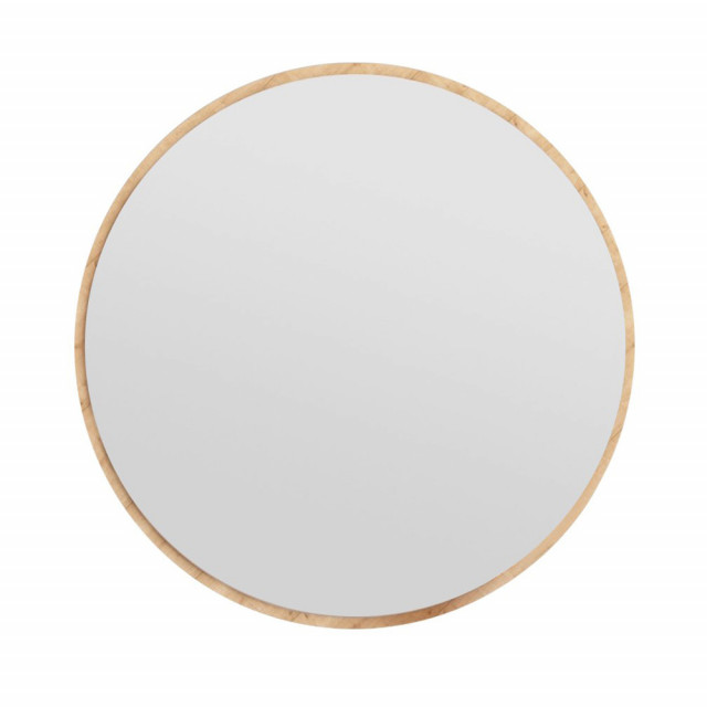 Oglinda rotunda crem din lemn 60 cm Ozze The Home Collection