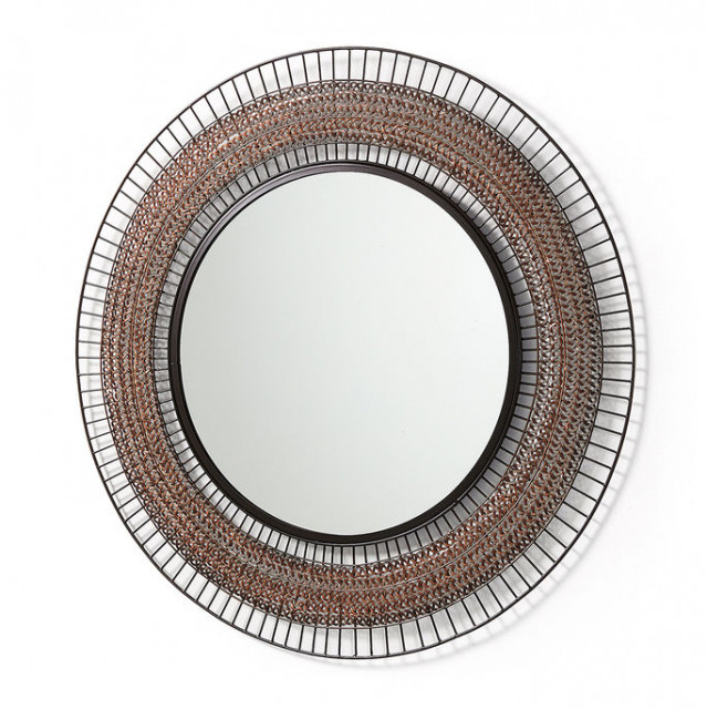 Oglinda rotunda din metal si cupru 90 cm Rob Kave Home