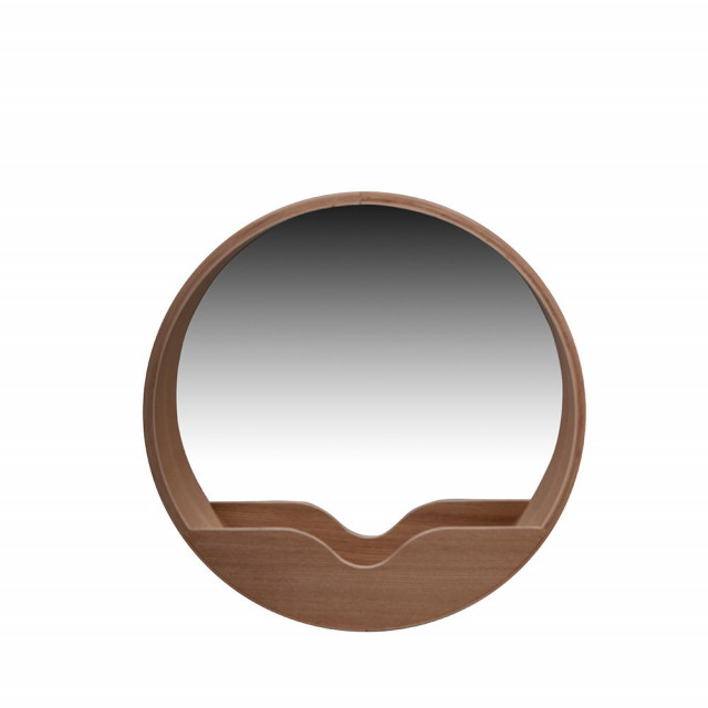 Oglinda rotunda maro din lemn 40 cm Round Zuiver