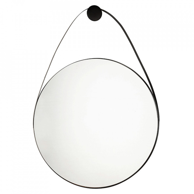 Oglinda rotunda neagra din otel 75x107 cm Kieran Bizzotto