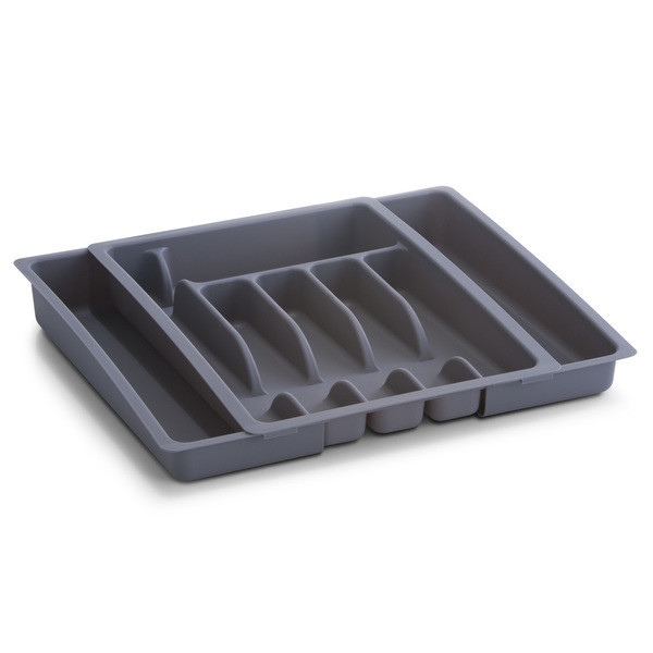 Organizator extensibil pentru tacamuri gri din plastic Eve Zeller