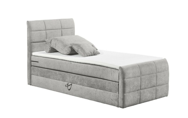 Pat gri din textil 100x200 cm Kuba The Home Collection