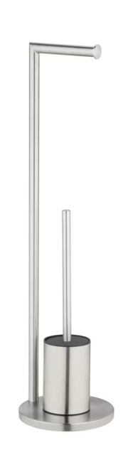 Perie toaleta cu suport hartie igienica argintiu din metal Ferla Matt Wenko
