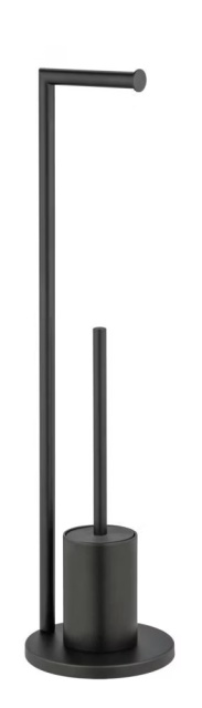 Perie toaleta cu suport hartie igienica negru din metal Ferla Wenko
