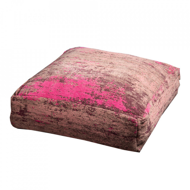 Perna de podea patrata roz din din bumbac si poliester 70x70 cm Abstract The Home Collection