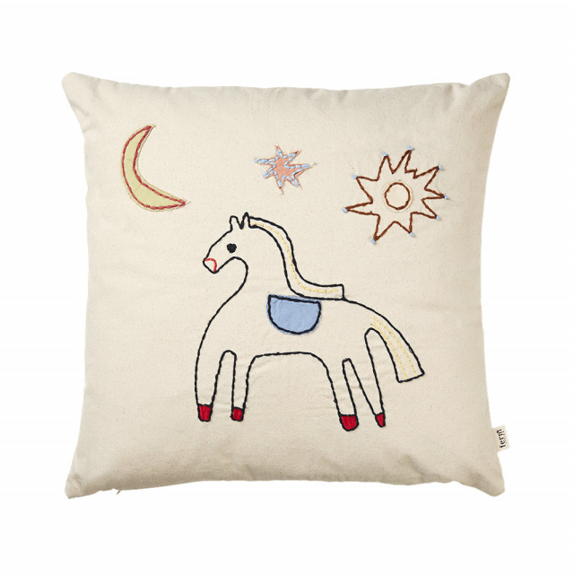 Perna multicolora din bumbac 40x40 cm Naive Horse Ferm Living