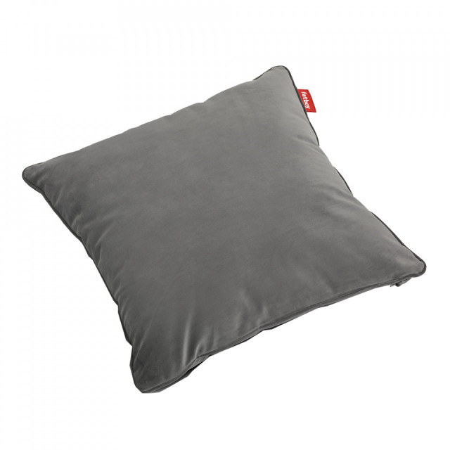 Perna patrata grej din catifea reciclata 50x50 cm Nilam Fatboy