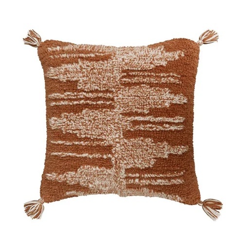 Perna patrata maro teracota/crem din fibre naturale 48x48 cm Zagros Mix Lorena Canals