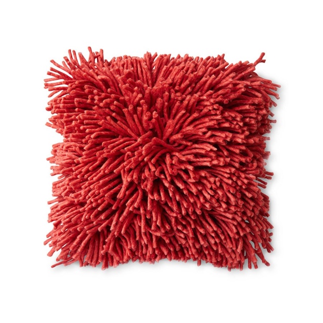 Perna patrata rosu cireasa din fibre naturale 50x50 cm Fluffy HKliving