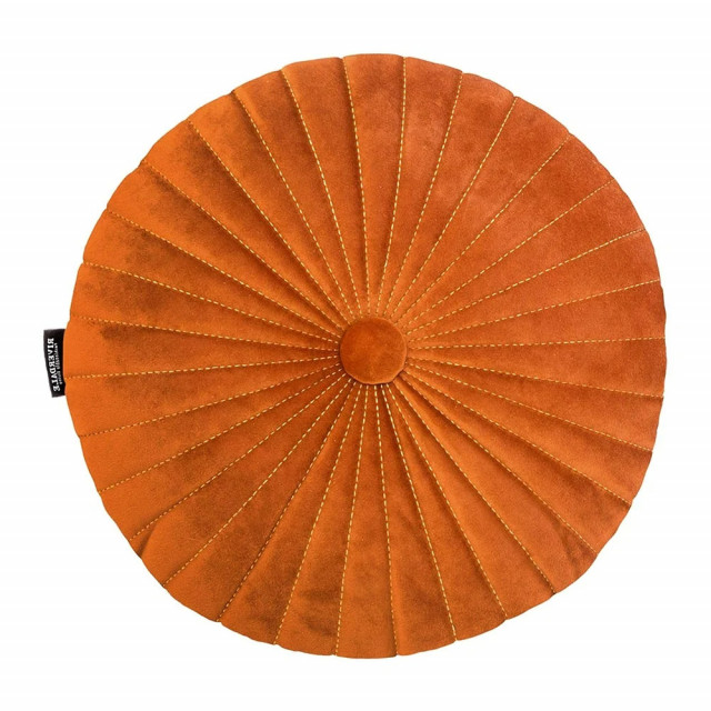 Perna rotunda portocalie din catifea 40 cm Emmy Riverdale