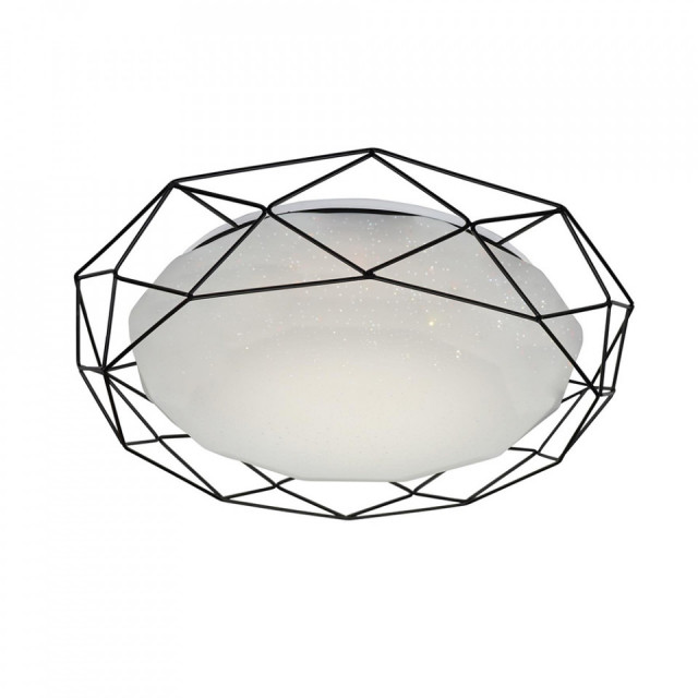 Plafoniera din plastic acrilic si otel cu LED Sven Black Candellux